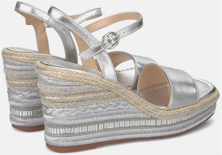 Alma en Pena Rhinestone Wedge Sandaal met Gevlochten Detail Gray Dames