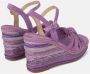 Alma en Pena Rhinestone Wedge Sandaal met Gevlochten Detail Purple Dames - Thumbnail 3