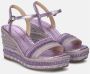 Alma en Pena Rhinestone Wedge Sandaal met Vlechtdetail Purple Dames - Thumbnail 2