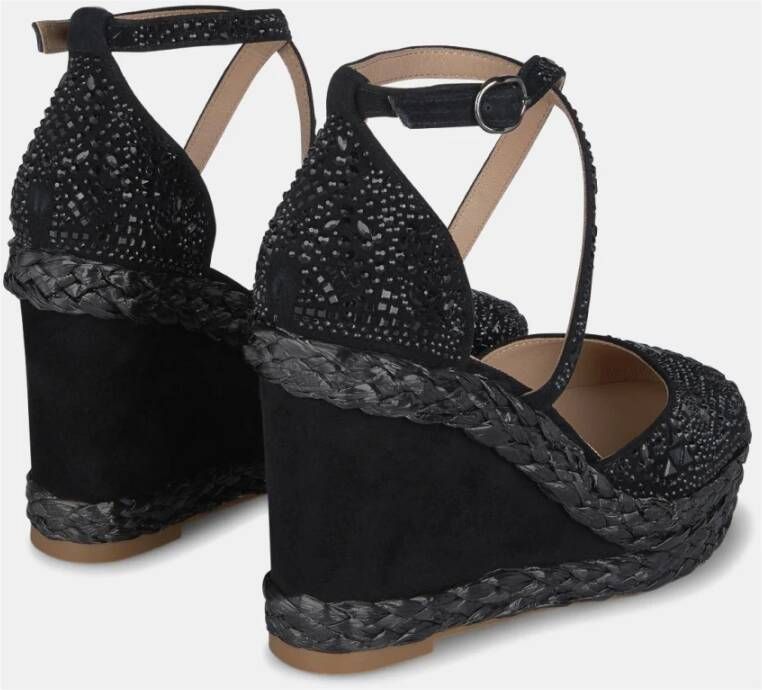 Alma en Pena Rhinestone Wedge Sandal Black Dames