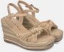 Alma en Pena Rhinestone Wedge Sandal with Braided Detail Beige Dames - Thumbnail 2