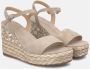 Alma en Pena Rhinestone Wedge Sandal with Braided Detail Beige Dames - Thumbnail 2