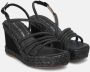 Alma en Pena Rhinestone Wedge Sandals Black Dames - Thumbnail 2