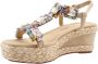 Alma en Pena Glitter Sleehak Sandaal met Vlechtdetail Beige Dames - Thumbnail 71