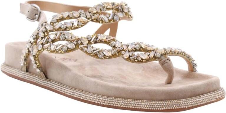 Alma en Pena Elegant Flat Sandals for Women Beige Dames