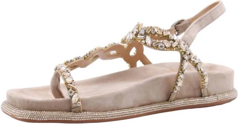 Alma en Pena Elegant Flat Sandals for Women Beige Dames