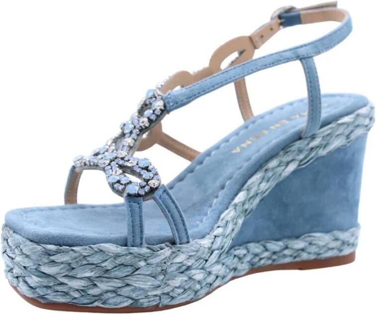 Alma en Pena Glamoureuze Sleehak Sandalen Blue Dames