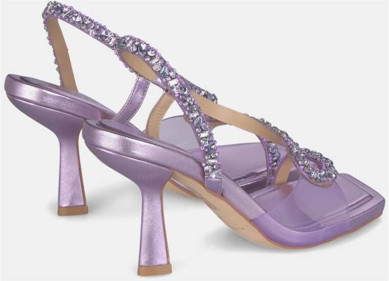 Alma en Pena Sandaal met hoge hak en strass-strip Purple Dames