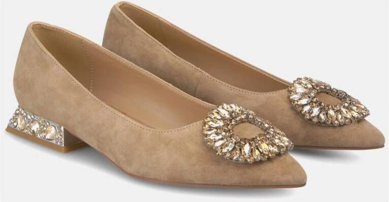 Alma en Pena Schitterende ballerina flats met strass Brown Dames