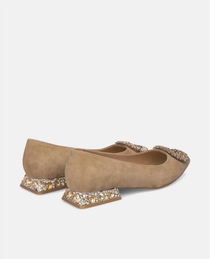 Alma en Pena Schitterende ballerina flats met strass Brown Dames