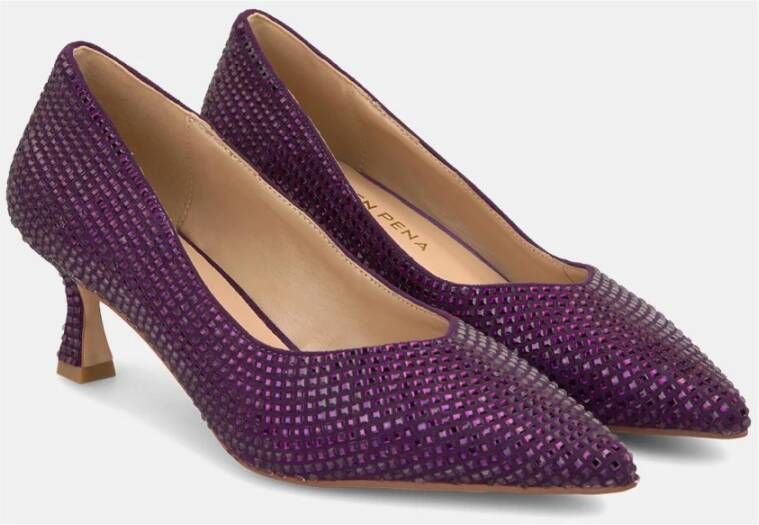 Alma en Pena Schoen met strass hiel Purple Dames