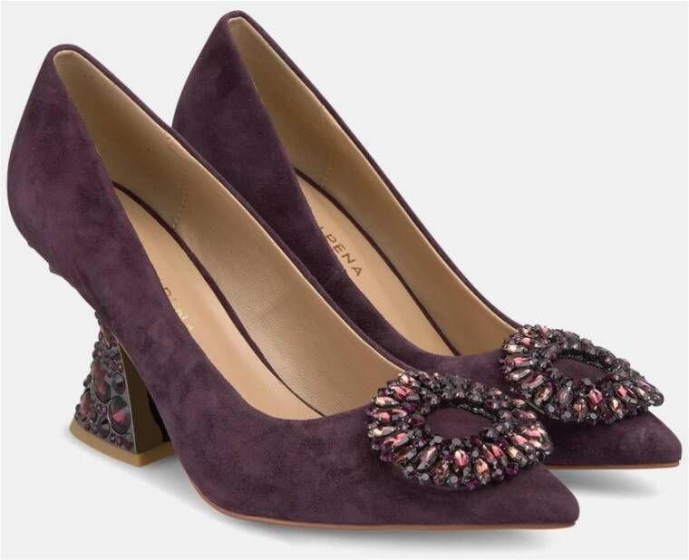 Alma en Pena Schoen met versierde hak Purple Dames