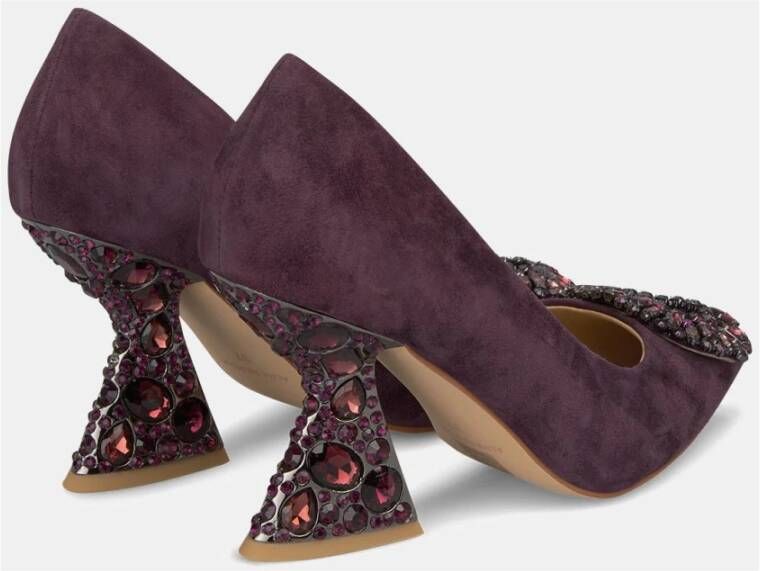 Alma en Pena Schoen met versierde hak Purple Dames