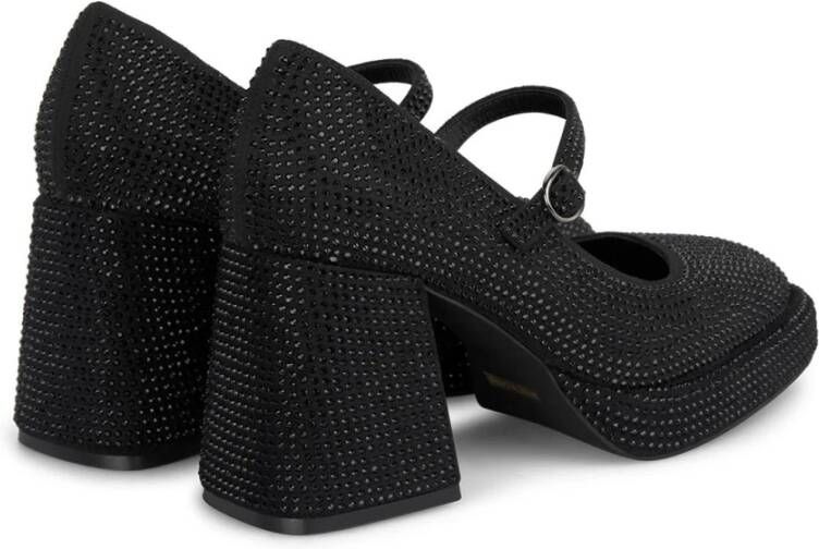 Alma en Pena Schoenen met blokhak en strass Black Dames