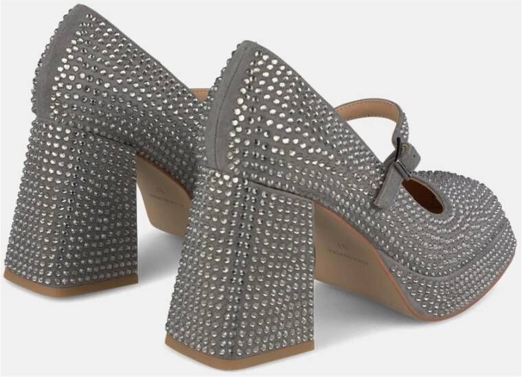 Alma en Pena Schoenen met blokhak en strass Gray Dames