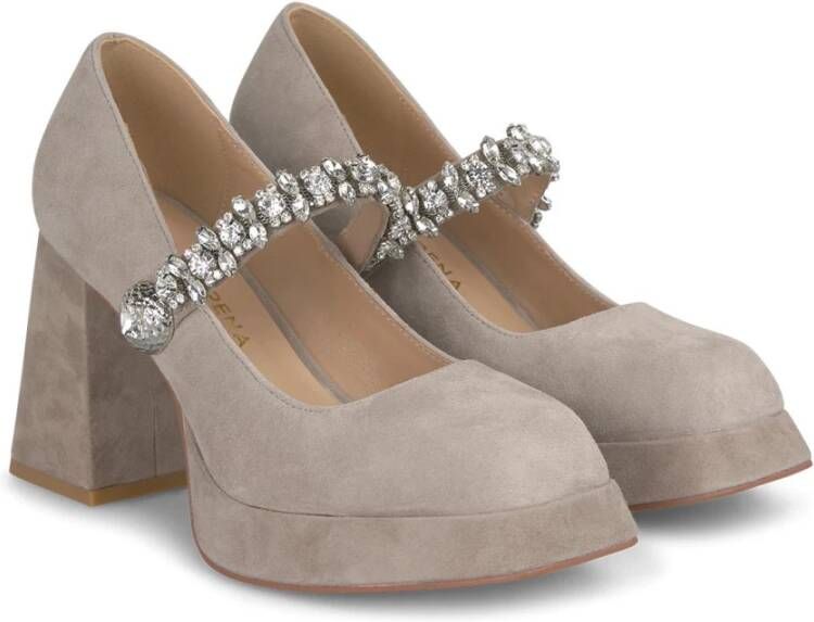 Alma en Pena Schoenen met hoge hak en strass knoop Beige Dames