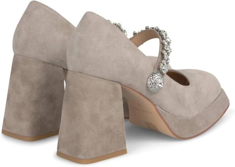 Alma en Pena Schoenen met hoge hak en strass knoop Beige Dames