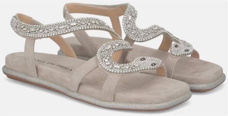 Alma en Pena Slang Zool Glitter Sandaal Gray Dames