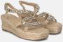 Alma en Pena Beige Casual Damessandalen met Hemp Sole Beige Dames - Thumbnail 2