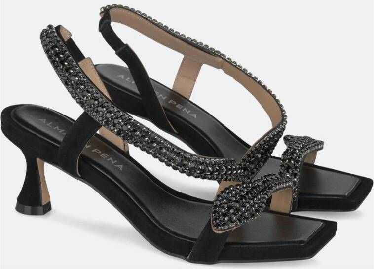 Alma en Pena Slangehak Sandalen met Versierde Band Black Dames