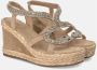 Alma en Pena Slangenwig sandaal met strass Beige Dames - Thumbnail 2