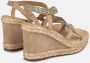 Alma en Pena Slangenwig sandaal met strass Beige Dames - Thumbnail 3