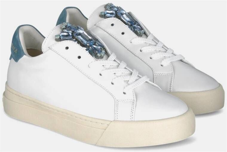 Alma en Pena Sneaker met Rhinestone Detail White Dames