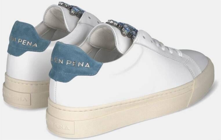 Alma en Pena Sneaker met Rhinestone Detail White Dames