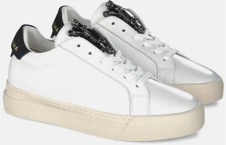 Alma en Pena Sneaker met Rhinestone Detail White Dames