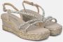 Alma en Pena Sprankelende sleehak sandalen met vierkante neus Beige Dames - Thumbnail 2