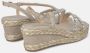 Alma en Pena Sprankelende sleehak sandalen met vierkante neus Beige Dames - Thumbnail 3