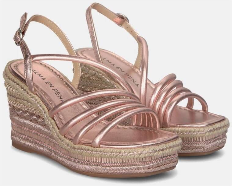 Alma en Pena Sprankelende Sleehak Sandalen Pink Dames