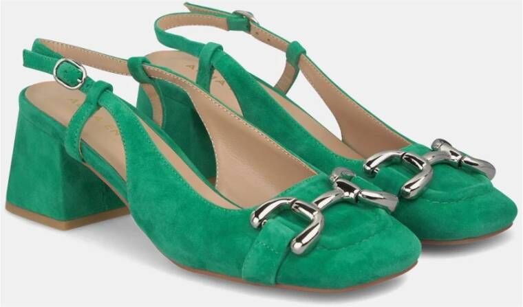 Alma en Pena Stijlvolle hakken met stijgbeugel detail Green Dames