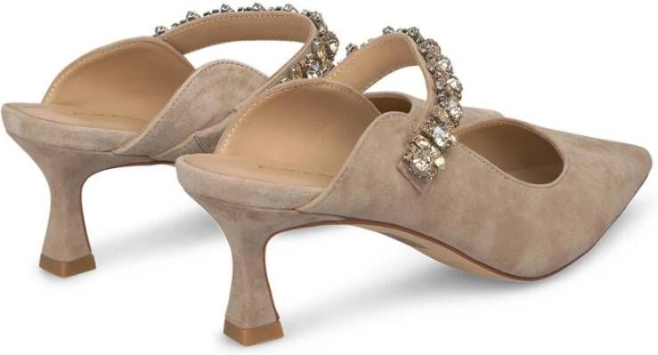 Alma en Pena Stijlvolle hoge muiltjes met strass detail Beige Dames