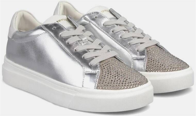 Alma en Pena Stijlvolle leren sneakers met strass details Gray Dames