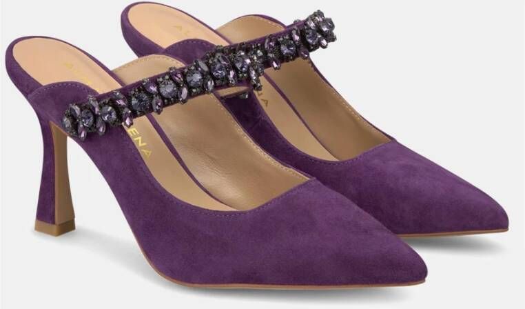 Alma en Pena Stijlvolle muiltjes met strass detail Purple Dames