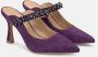 Alma en Pena Stijlvolle muiltjes met strass detail Purple Dames - Thumbnail 2