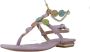 Alma en Pena Rhinestone Enkelband Platte Sandalen Beige Dames - Thumbnail 2