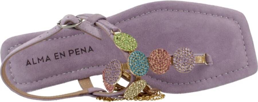 Alma en Pena Stijlvolle Platte Sandalen Purple Dames