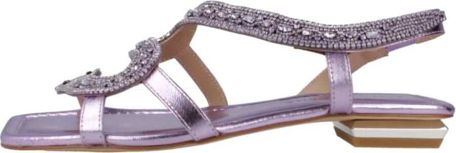 Alma en Pena Stijlvolle Platte Sandalen voor Vrouwen Purple Dames