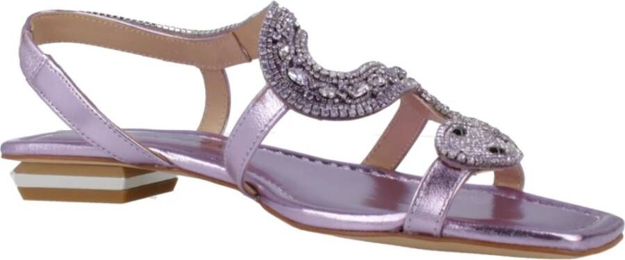 Alma en Pena Stijlvolle Platte Sandalen voor Vrouwen Purple Dames