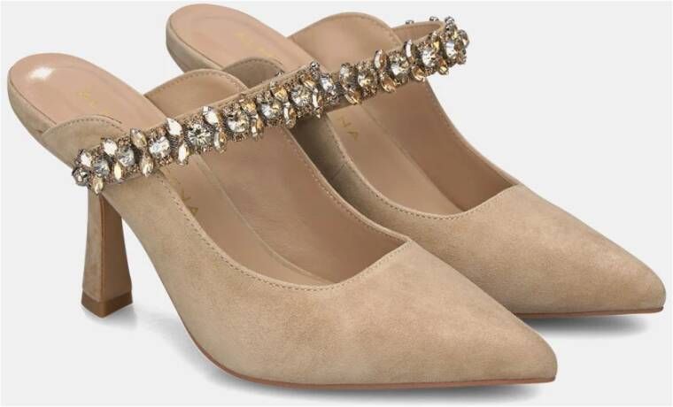 Alma en Pena Stijlvolle Slingback Schoen met Versierde Band Beige Dames