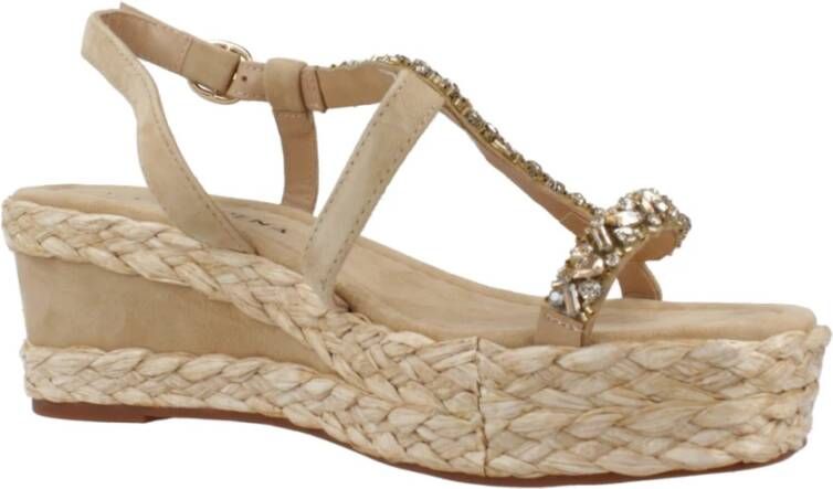 Alma en Pena Stijlvolle Wedges Sandaal Brown Dames