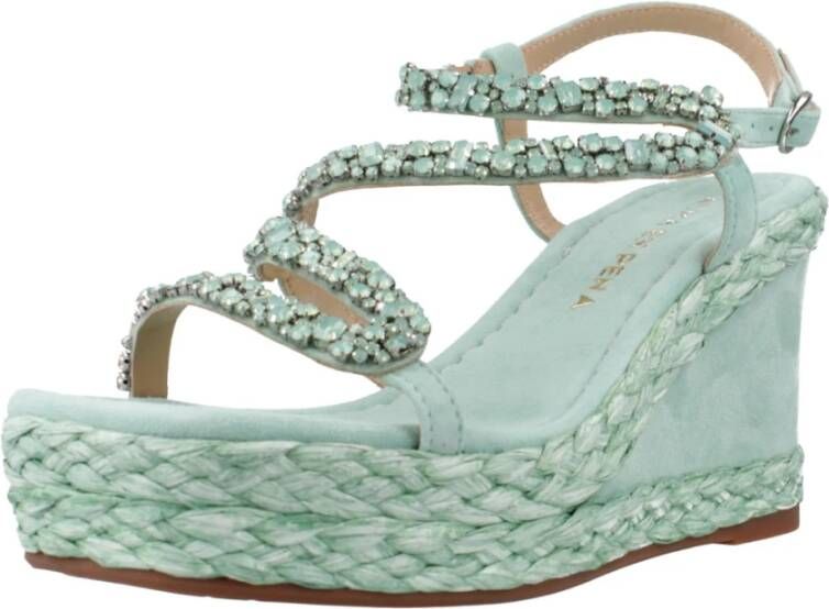 Alma en Pena Stijlvolle Wedges Sandaal Green Dames