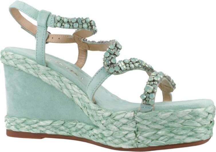 Alma en Pena Stijlvolle Wedges Sandaal Green Dames