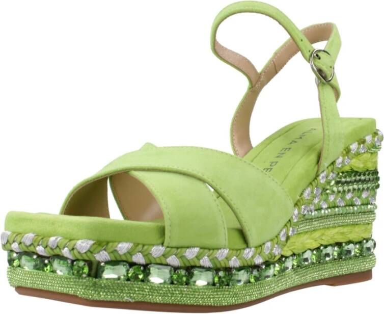 Alma en Pena Stijlvolle Wedges Sandaal Green Dames