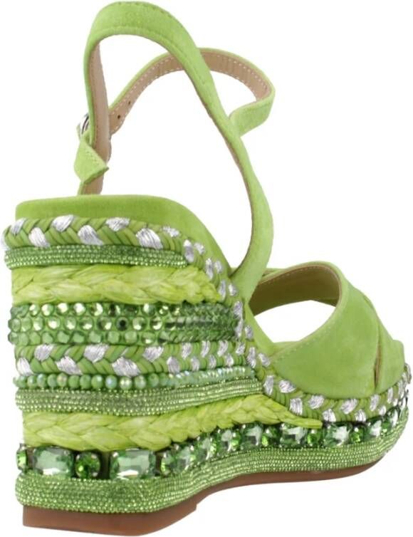 Alma en Pena Stijlvolle Wedges Sandaal Green Dames