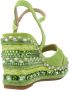 Alma en Pena Rhinestone Wedge Sandaal met Vlechtdetail Green Dames - Thumbnail 3