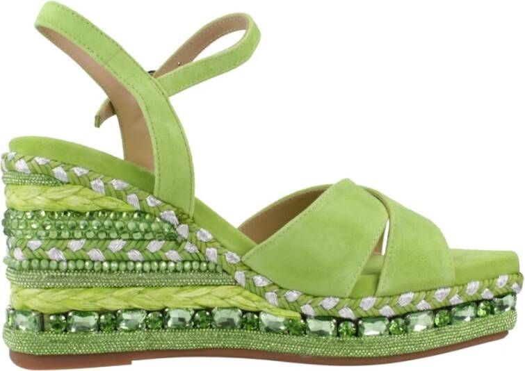 Alma en Pena Stijlvolle Wedges Sandaal Green Dames