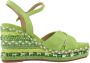 Alma en Pena Rhinestone Wedge Sandaal met Vlechtdetail Green Dames - Thumbnail 4